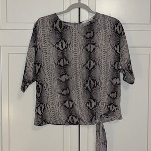 Black, white and grey snakeskin top
